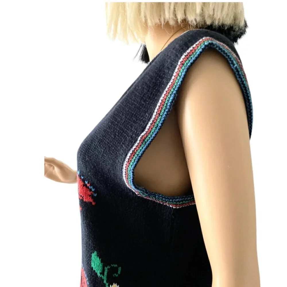 Vintage Donna Morgan Floral Boxy Sweater Vest, Medium